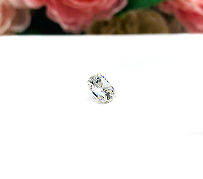 Old Mine Cut Cubic Zirconia Loose Stone • 7.5mm (2 carats) Near‑Colorless Diamond Simulant image 2