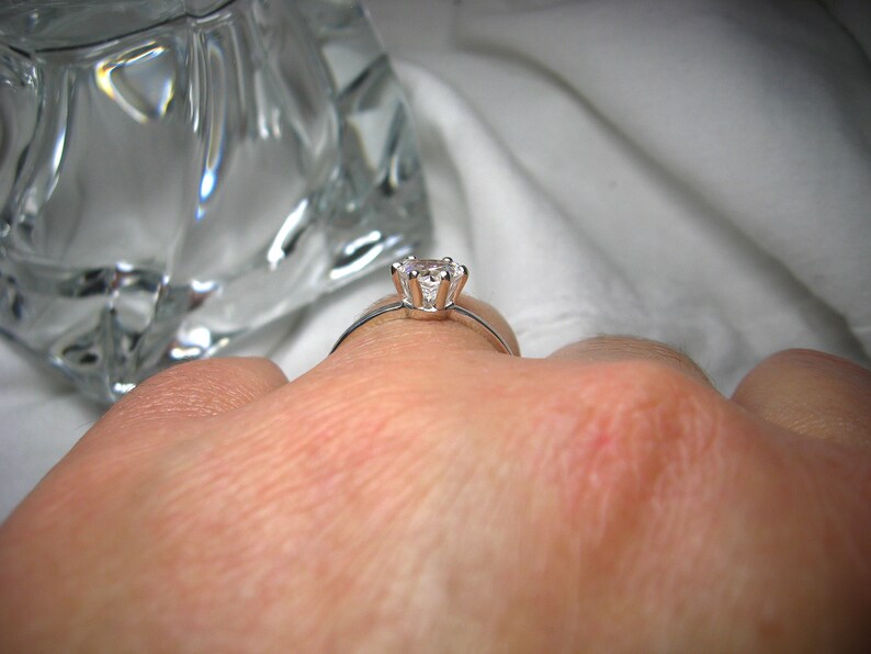 Trillion Cut Cubic Zirconia CZ Engagement Ring 7mm 1.5 Etsy