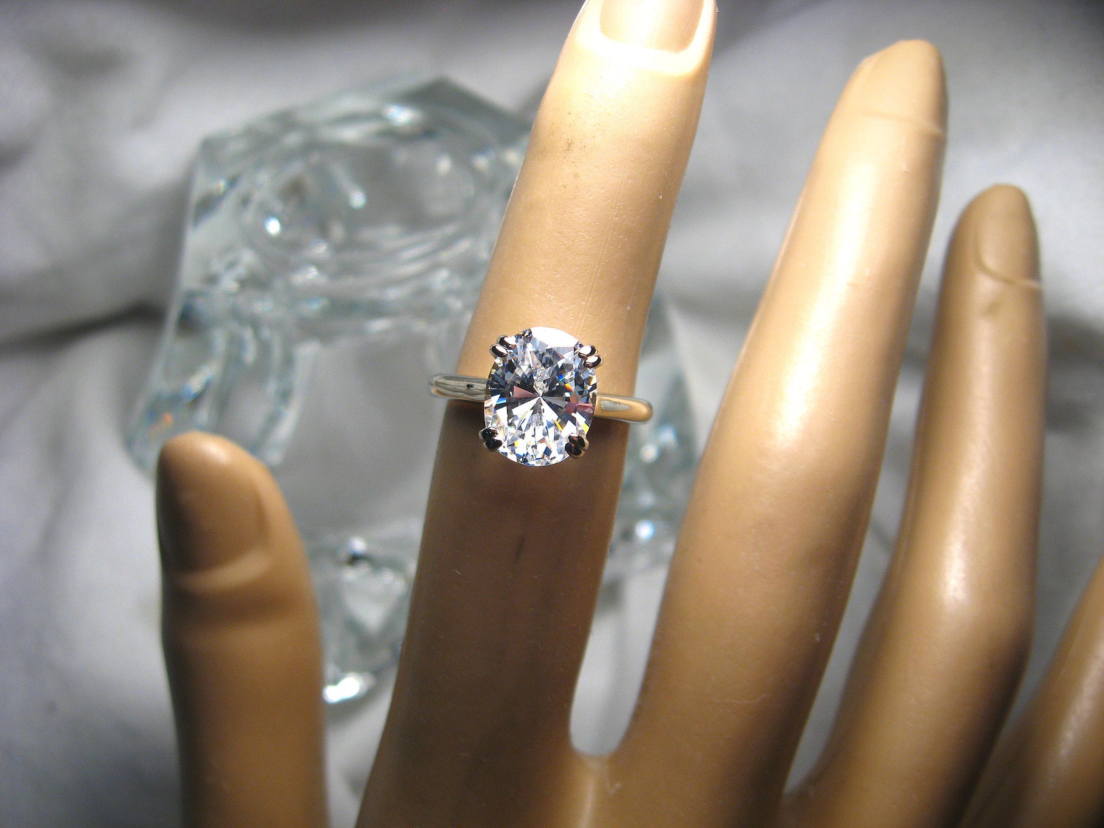 Oval Cut Cubic Zirconia CZ Engagement Ring 10x8mm 3 cts Etsy