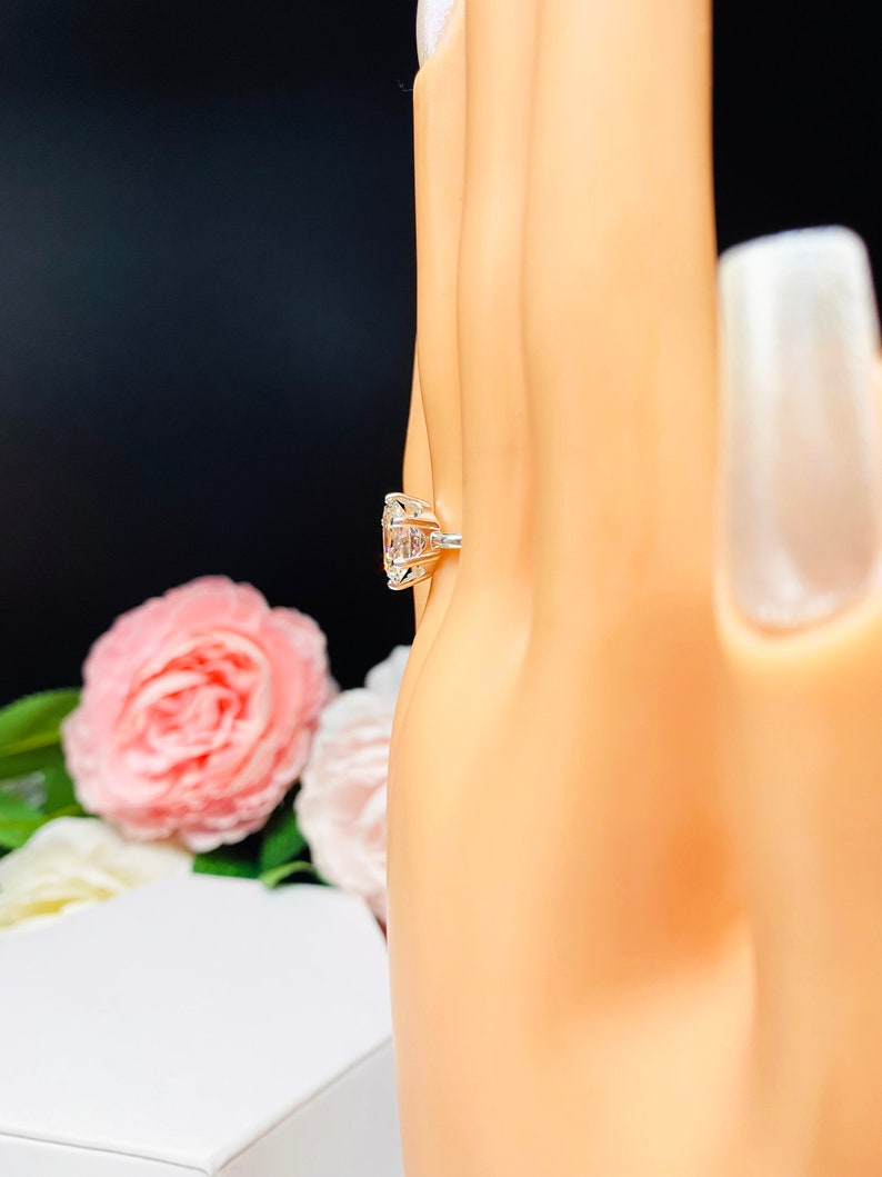 Oval Cubic Zirconia Engagement Ring 10x8mm Near Colorless
