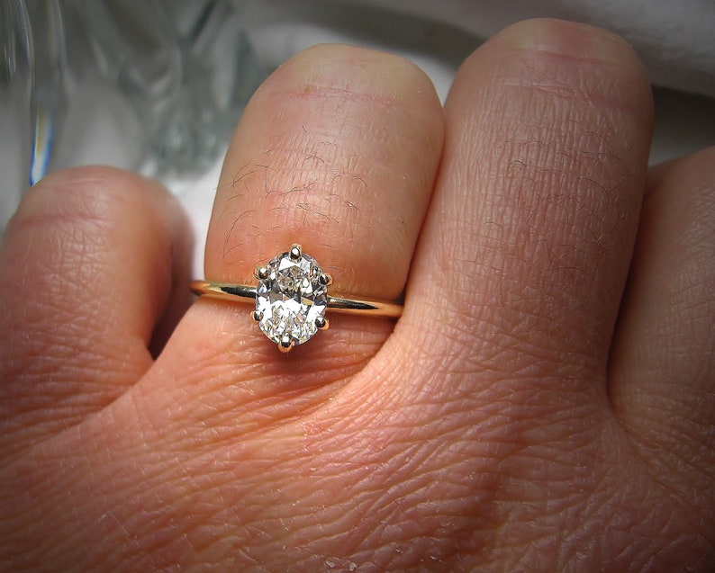 Oval Cut Cubic Zirconia CZ Engagement Ring 8x6mm 1.5 cts Etsy