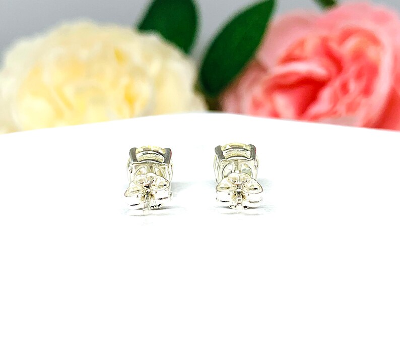 Light Yellow Old European Cut Cubic Zirconia Basket Stud Earrings image 5