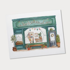Shop Around the Corner Wall Art You&#39;ve Got Mail Watercolor Print Shopgirl Meg Ryan Kathleen Kelly Bookshop Art New York Apartment Decor