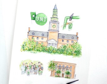 Custom College Story Map, Watercolor Graduation Gift, Campus Story Board, His Her Their Our Us, Your Life, Love, Cotton Anniversary Timeline