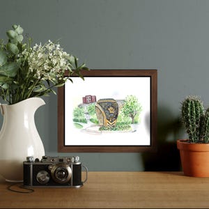 Aggie Ring Art Print Watercolor Ring Day Dunk Gift Class of Graduation Art Decoration  Gift Kyle Field Mom Dad Teachers Men Game Day Giclee