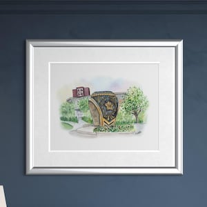 Aggie Ring Art Print Watercolor Ring Day Dunk Gift Class of Graduation Art Decoration Gift Kyle Field Mom Dad Teachers Men Game Day Giclee