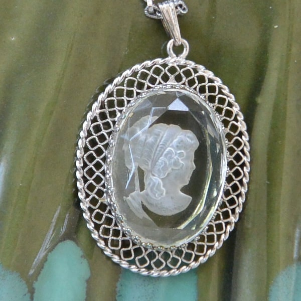 SALE! Whiting & Davis Necklace - Signed, Beautiful Woman Cameo, Beautiful Craftsmanship, Great Gift - Vintage - Rare, Fabulous!