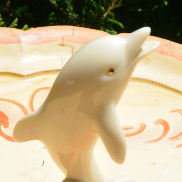 SALE! Lenox Dolphin, Ring Presentation Box/Holder -Porcelain, 24K Gold Trim, Hallmarked, Great Gift - Vintage - Rare, Fabulous!