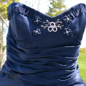 betsey johnson blue silk dress Women's Sweet Satin Swing Dress in Blue | Size Large