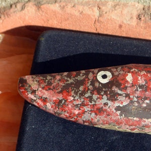 Salmon Fish Decoy: Hand Carved Native Folk Art, Wood/Painted, 10.5 Inch, Vintage, SALE!