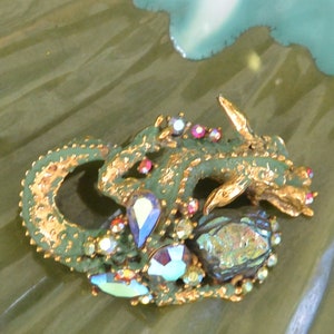 SALE! HAR Dragon Brooch - Signed, Lava Rock, Glam Multi Shape Cabs, Highly Collectible, Great Gift - Vintage - Very Rare, Fabulous!