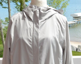 SALE Eileen Fisher Raincoat Elegant Gray US Size L Light Weight Wash Wear Fabric Great Gift Vintage Rare Fabulous