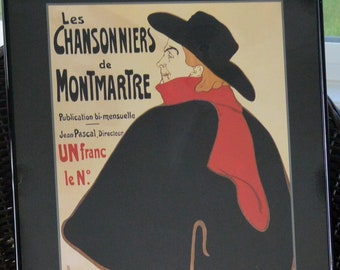 Toulouse Lautrec Lithograph: Les Chansonniers Montmartre, Framed