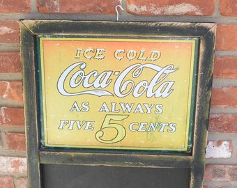 SALE! Coca Cola Chalkboard, Large -  Advertising Sign, Home/Shop Use, Great Gift - Vintage - Very Rare, Fabulous!