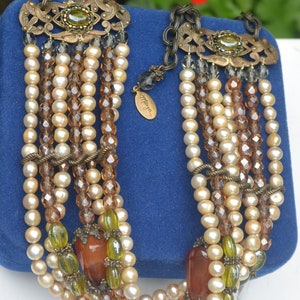 SALE! Maya Evangelista Necklace- Signed, 7 Strands, Multi Stones, Elegant, Great Gift - Vintage - Very Rare, Fabulous!