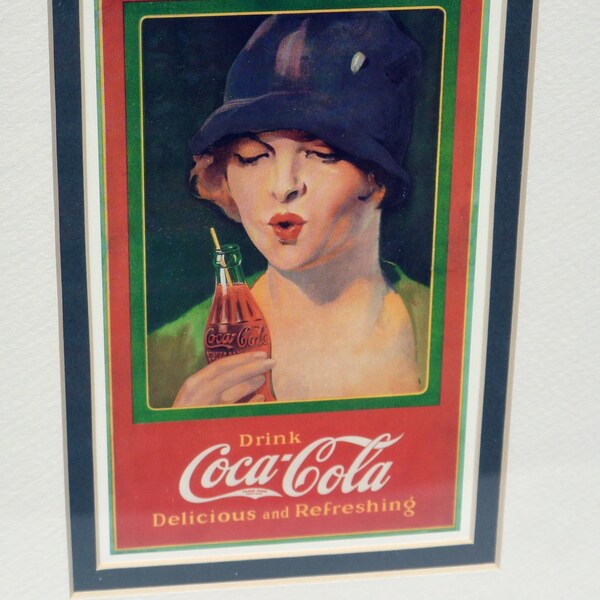 SALE! Art, Coke Ad, Framed -Original, Beautiful 1920's Girl, Coke Logo, Wood Frame - Vintage - Fabulous!