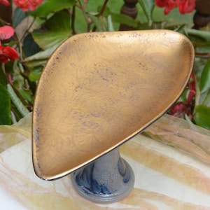 SALE! Sascha Brastoff Gold Dish- Signed, Rare Shape, Overlay Design, MOD, Great Gift - Vintage - Rare, Fabulous!