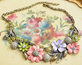 SALE! Joan Rivers Necklace, 25 Anniversary - UNUSED - Signed, Enamel Flowers, Box/COA, Great Gift - Vintage - Rare, Fabulous!