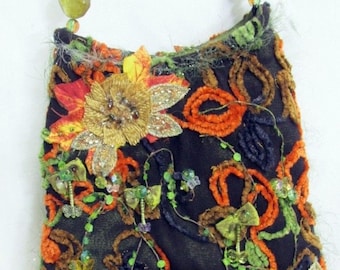 SALE! Mary Frances  Bag- Signed, Floral, Multi Color Fabrics, Beads, Metal Wire, Tassels, Great Gift - Vintage - Rare, Fabulous!