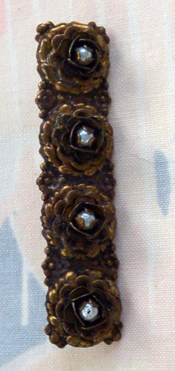 Liz Palacios Brooch - Signed,  Multi Roses/Pearls… - image 4