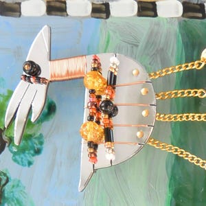 VENTE ! Broche liztech - inutilisée - signée, antilope anasazi, hopi, sabots pendants, carte, excellent cadeau - vintage - retiré, rare, fabuleux !