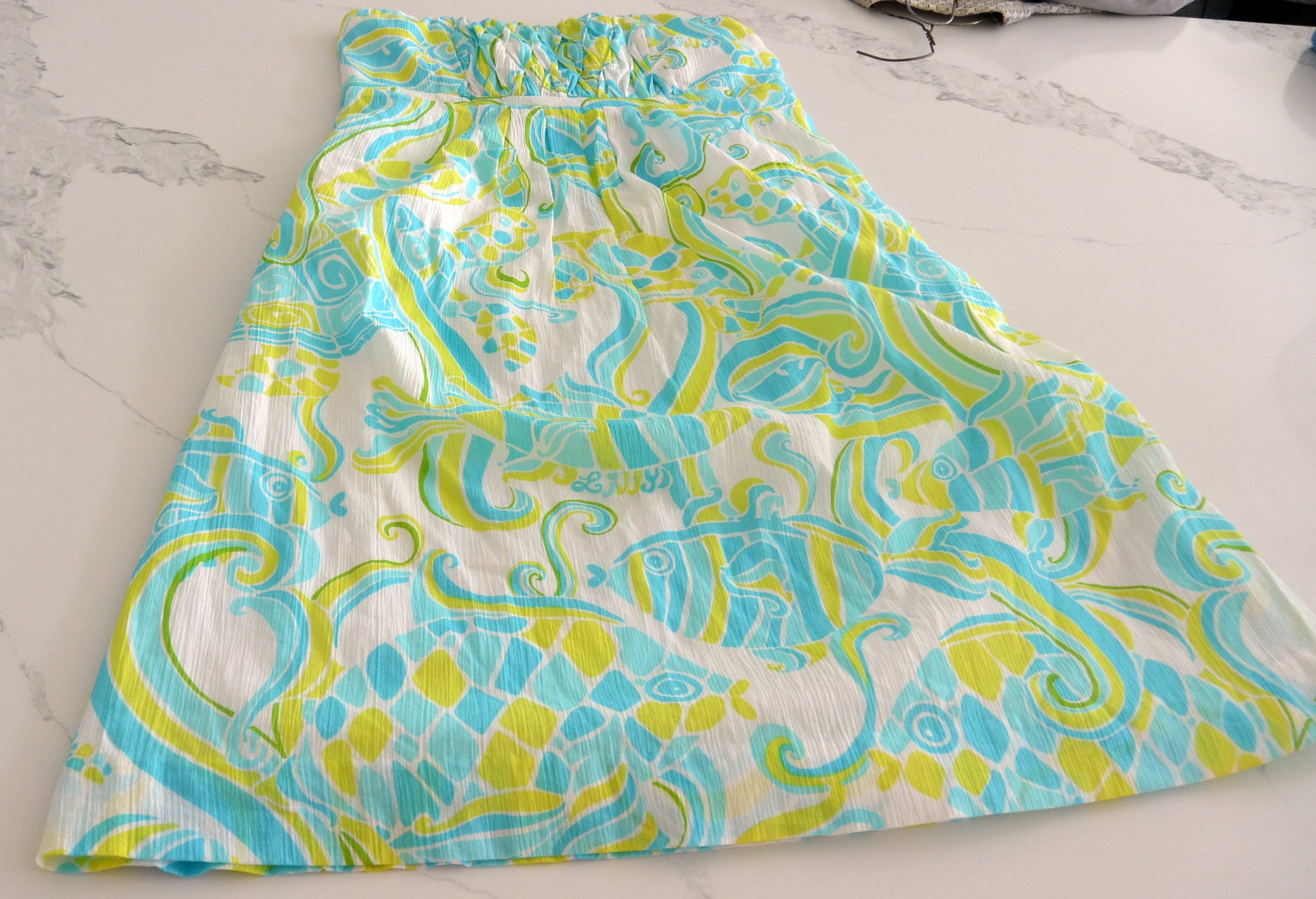 blue and green lilly pulitzer dress Vintage Lily Pulitzer Dress, Classic Lily Dress, Lily Frog Print Dress