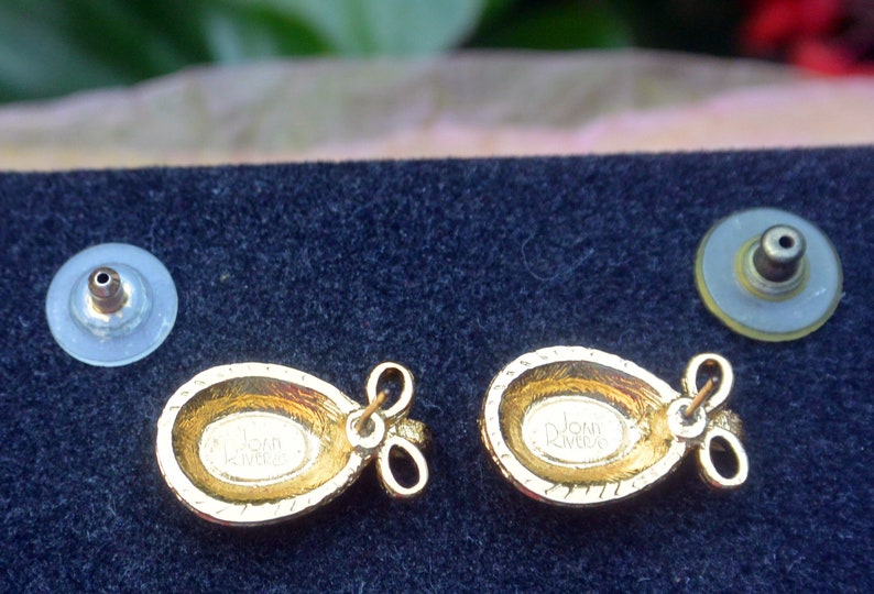 Vintage Joan Rivers Egg Set SALE NecklaceEarrings Pouches- Free US Shipping Fabulous! Signed