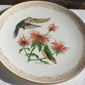 SALE! Lenox Boehm Hummingbird Plate- UNUSED- Bone China, 24K Gold Rim,  Hummingbird Lovers, Great Gift - Vintage - Rare, Fabulous!
