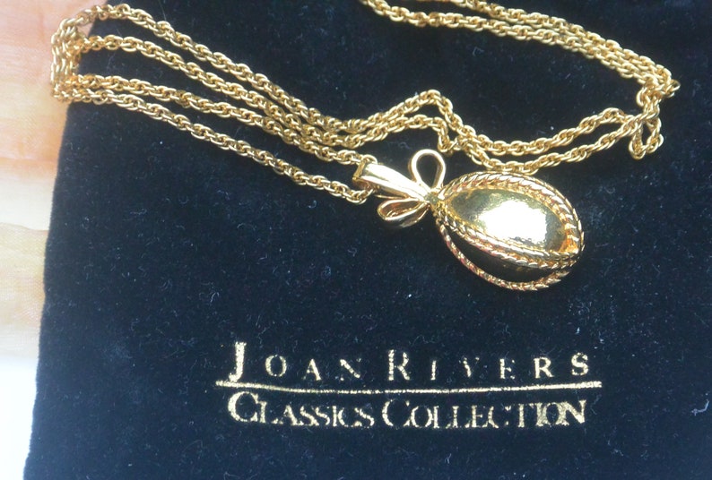 Vintage Joan Rivers Egg Set SALE NecklaceEarrings Pouches- Free US Shipping Fabulous! Signed