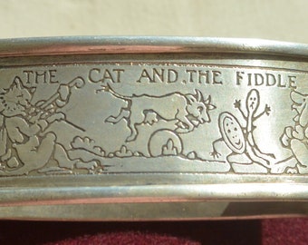 Sale! Webster Napkin Holder - Sterling Silver - Humpty Dumpty/Cat and Fiddle, Witch/Mother Goose, Great Gift - Vintage - Rare, Fabulous!
