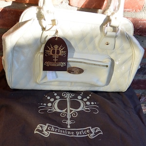 Uitverkoop! Christine Price-handtas - ONGEBRUIKT - gewatteerd leer, originele kaart/doos, stoffen tas, geweldig cadeau - vintage - zeldzaam, fantastisch!