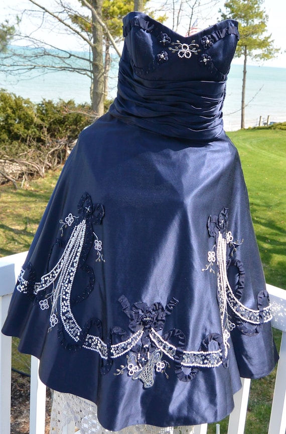 Buy Betsey Johnson Evening Dress: Blue Silk Strapless Gown, US Size 6, Vintage, SALE! Online in India