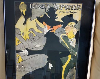 Toulouse Lautrec Lithograph: Divan Japonais Framed, Limited Ed