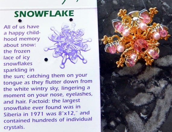 SALE! Liztech Snowflake Tack Pin -  UNUSED - Sign… - image 3