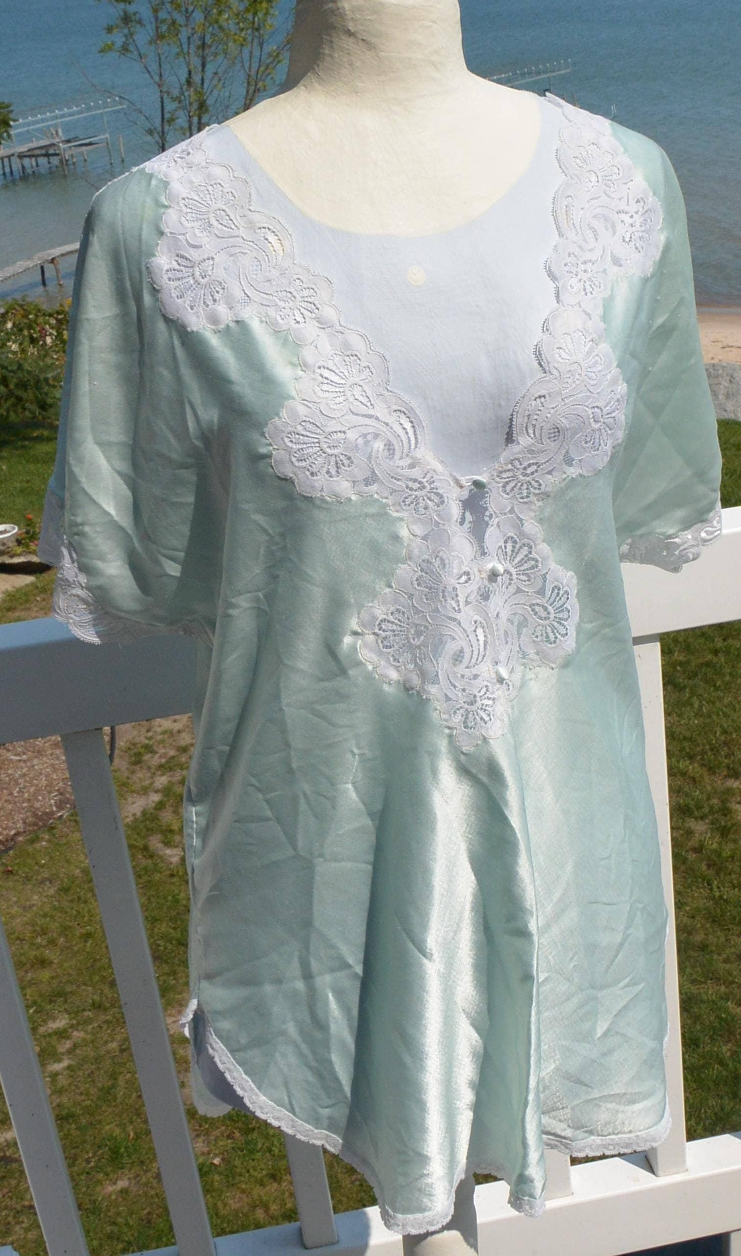 Christian Dior Pajamas Set: Green Lace Lingerie, US Size M