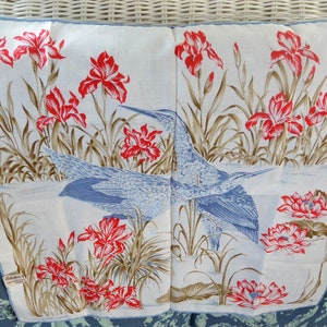 SALE! Salvatore Ferragamo Scarf -  UNUSED-  Italy,  Storks/Floral, Lovely Cotton,  Original Folds,  Great Gift - Vintage -  Rare, Fabulous!
