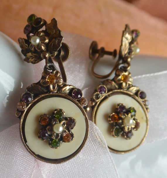 SALE! Art Deco Earrings -Pearls, Swarovski Crysta… - image 6
