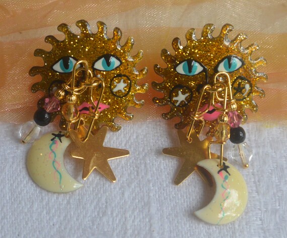 Lunch at the Ritz Earrings- Signed, Sun, Blue Eye… - image 6