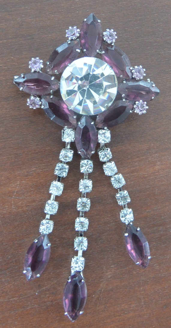 SALE! Victorian Glam Brooch -Multi Size Purple Ca… - image 2