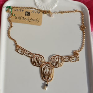 SALE! Wild Bryde Necklace, Pandas - UNUSED -  Signed, Gold Plated, Original Tag, Great Gift -Vintage - Rare, Fabulous!