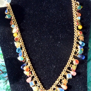 Lunch at the Ritz Tropical Fish Necklace: UNUSED - Signed, Multi Color Swarovski's, 24K Gold Plated, Vintage, SALE!