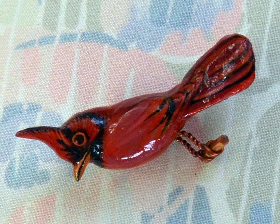 SALE! Takahashi Bird Brooch - Male Cardinal, Beau… - image 5