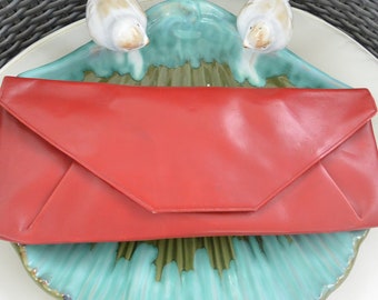 SALE! Christian Dior Clutch Bag - Gold Hallmark, Red Leather, Elegant Shape, Great Gift - Vintage 1960&#39;s - Very Rare, Fabulous!