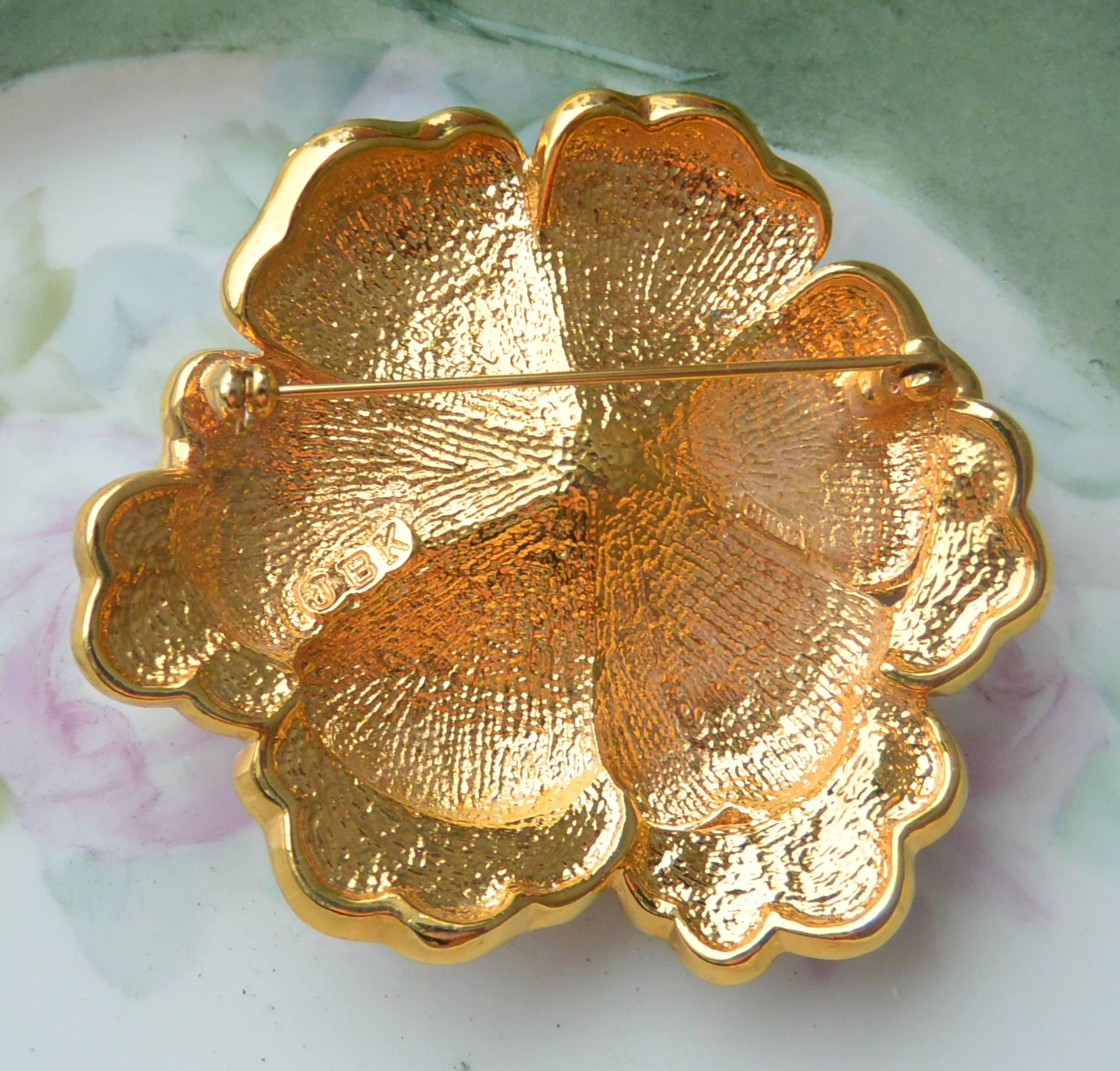 Camrose & Kross Floral Brooch - UNUSED - Signed, J Kennedy, Grand