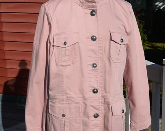 Talbots New Jacket:  Elegant Pink, Silver Metal Buttons, US Size XL , Orig Tag, Retail 129, Vintage, SALE!