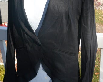 Veste Simply Vera INUTILISÉE - Base en tissu noir/transparent, taille US L, vintage, SOLDES !