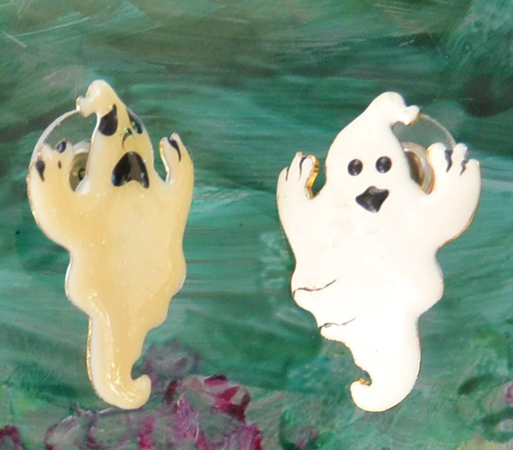 Lunch at the Ritz Earrings- UNUSED - Signed, Ghosts, Pierced, Great Gift - Vintage - Rare, Fabulous!