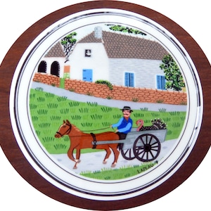 Villeroy & Boch, Trinket Box - House/Man/Horse, Porcelain, Luxembourg, Vintage!
