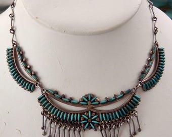 Vintage Native American Zuni Simplicio Sterling Silver Mother of