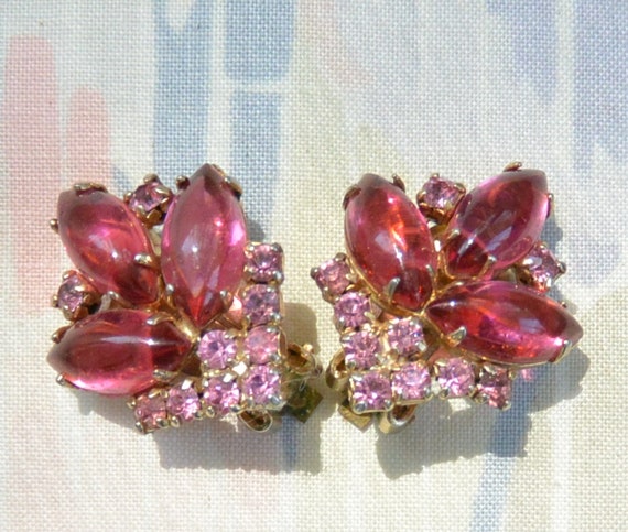 SALE! Weiss Glam Earrings - Signed, Elegant Pink … - image 8
